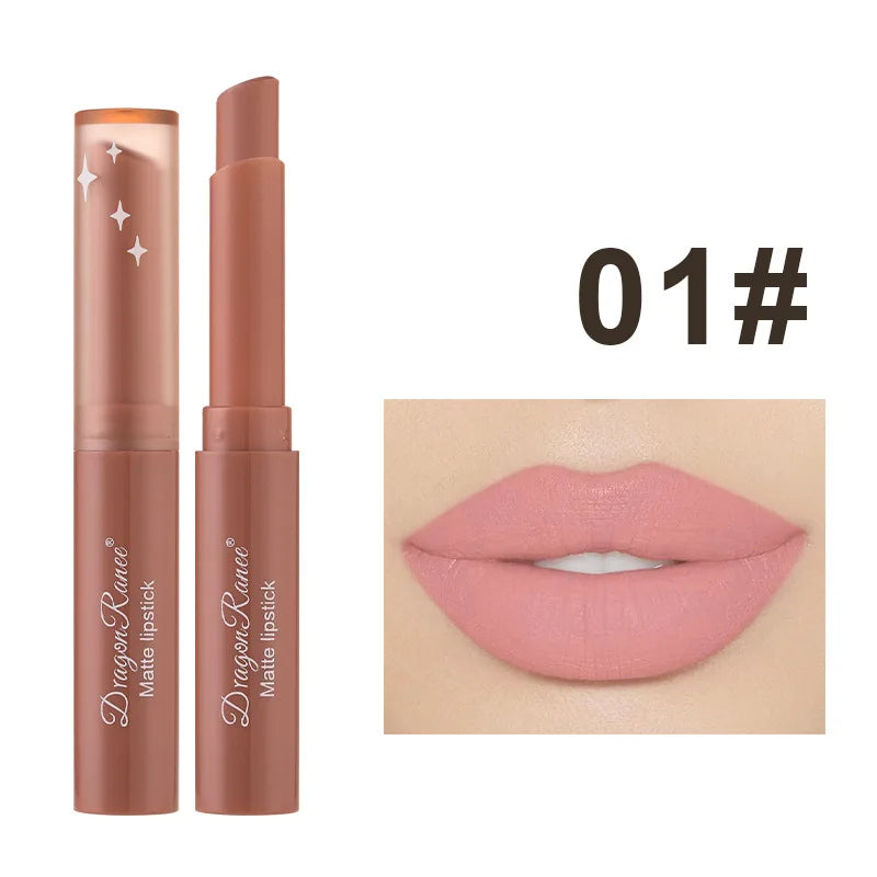 11.- Lápiz labial mate de 12 colores, brillo labial de belleza, bálsamo labial teñido, lápiz labial giratorio, maquillaje, pasta de frijol desnuda