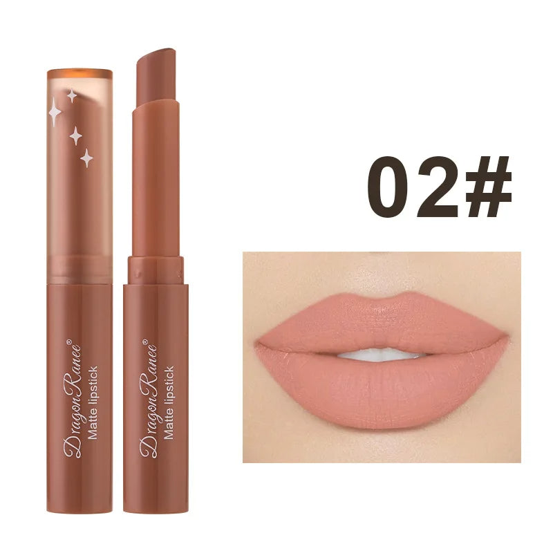 11.- Lápiz labial mate de 12 colores, brillo labial de belleza, bálsamo labial teñido, lápiz labial giratorio, maquillaje, pasta de frijol desnuda