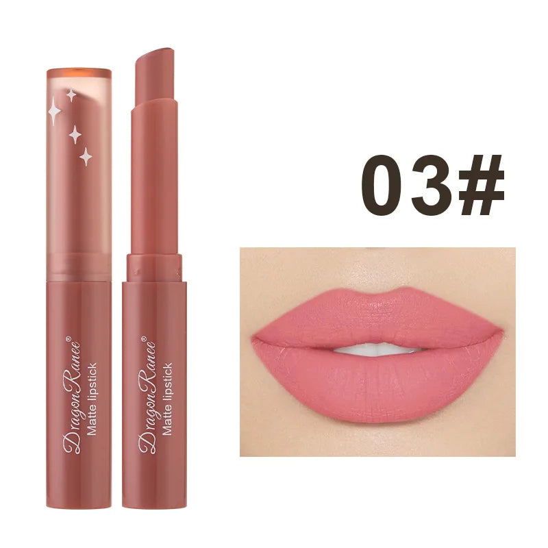 11.- Lápiz labial mate de 12 colores, brillo labial de belleza, bálsamo labial teñido, lápiz labial giratorio, maquillaje, pasta de frijol desnuda