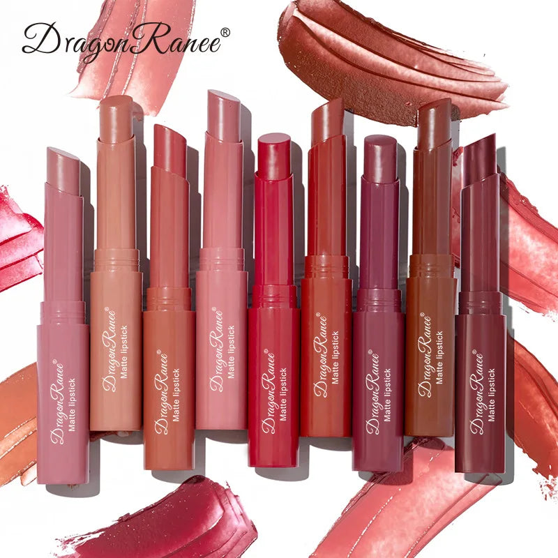 11.- Lápiz labial mate de 12 colores, brillo labial de belleza, bálsamo labial teñido, lápiz labial giratorio, maquillaje, pasta de frijol desnuda