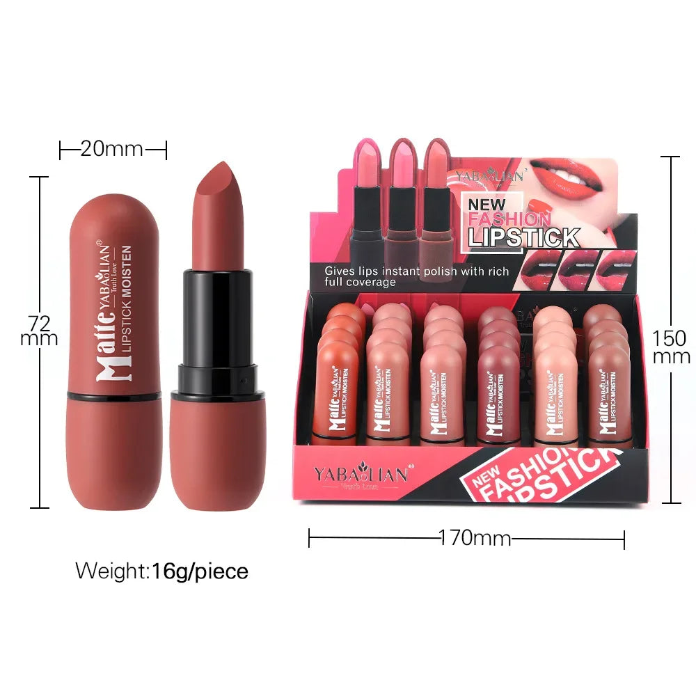 12.- Lápiz labial mate Sexy, 6 colores, resistente al agua, larga duración, Color, delineador de labios de terciopelo antiadherente, lápiz de maquillaje para mujer, cosméticos