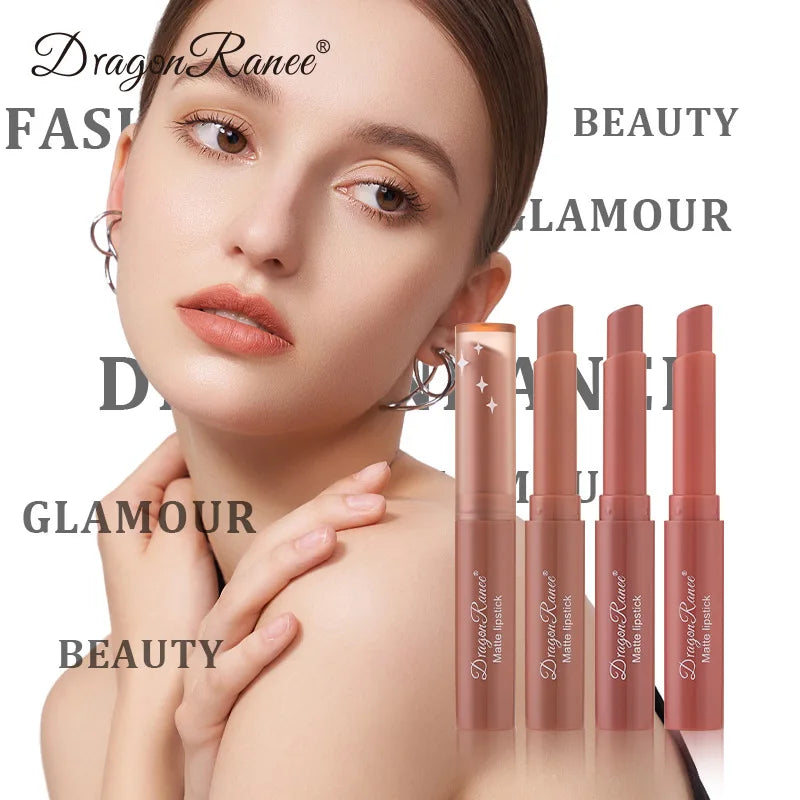 11.- Lápiz labial mate de 12 colores, brillo labial de belleza, bálsamo labial teñido, lápiz labial giratorio, maquillaje, pasta de frijol desnuda