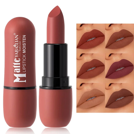 12.- Lápiz labial mate Sexy, 6 colores, resistente al agua, larga duración, Color, delineador de labios de terciopelo antiadherente, lápiz de maquillaje para mujer, cosméticos