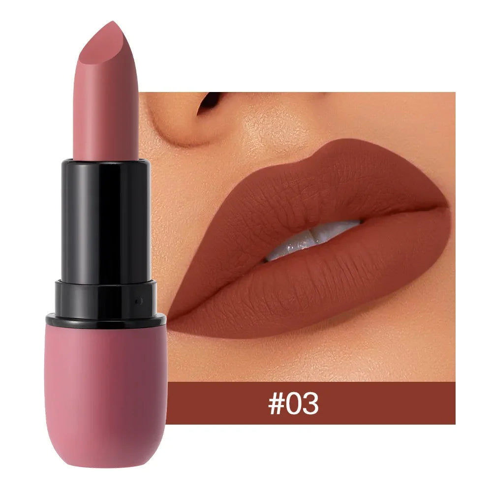 12.- Lápiz labial mate Sexy, 6 colores, resistente al agua, larga duración, Color, delineador de labios de terciopelo antiadherente, lápiz de maquillaje para mujer, cosméticos