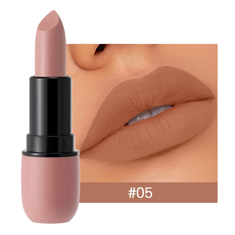 12.- Lápiz labial mate Sexy, 6 colores, resistente al agua, larga duración, Color, delineador de labios de terciopelo antiadherente, lápiz de maquillaje para mujer, cosméticos