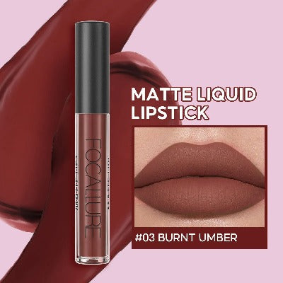 03.- Color mate terciopelo brillo de labios de larga duración impermeable desnudo antiadherente taza líquido lápiz labial mujeres maquillaje de labios cosméticos